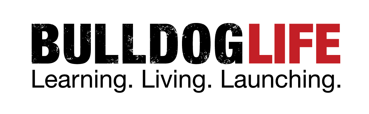 斗牛犬的生活 斗牛犬的生活 logo with text "Learning. Living. Launching."