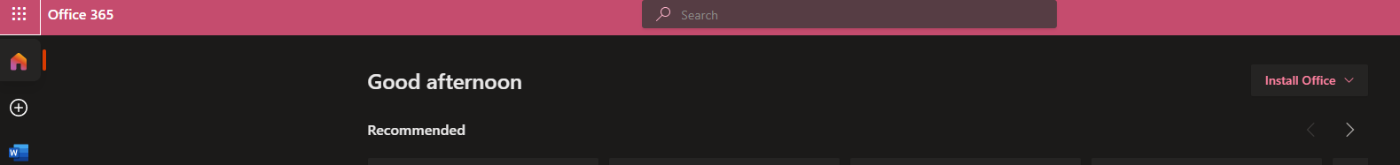 Office 365 App Launcher screenshot of Office 365 App Launcher