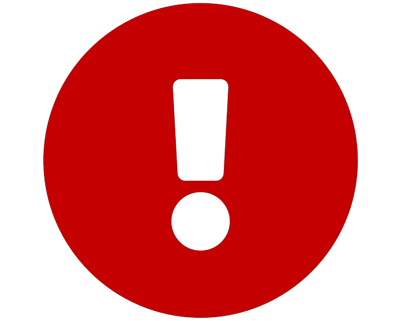 icon: White exclamation point in a red circle