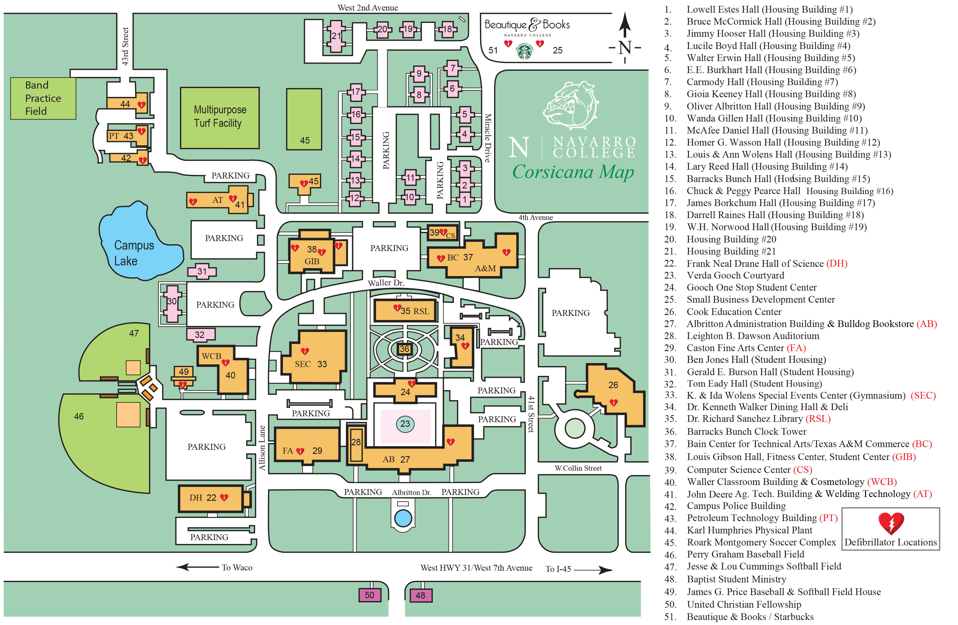 Corsicana Campus Map - Parking lots Corsicana Campus Map - Parking lots
