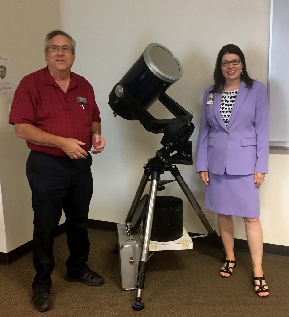 Dr. Don Capone donated 10" Schmidt-Cassegrain telescope to the astronomy department at 皇冠博彩 Waxahachie.