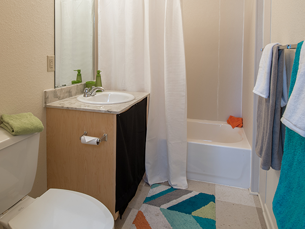 bathroom Bbathroom with tub, sink and toilet