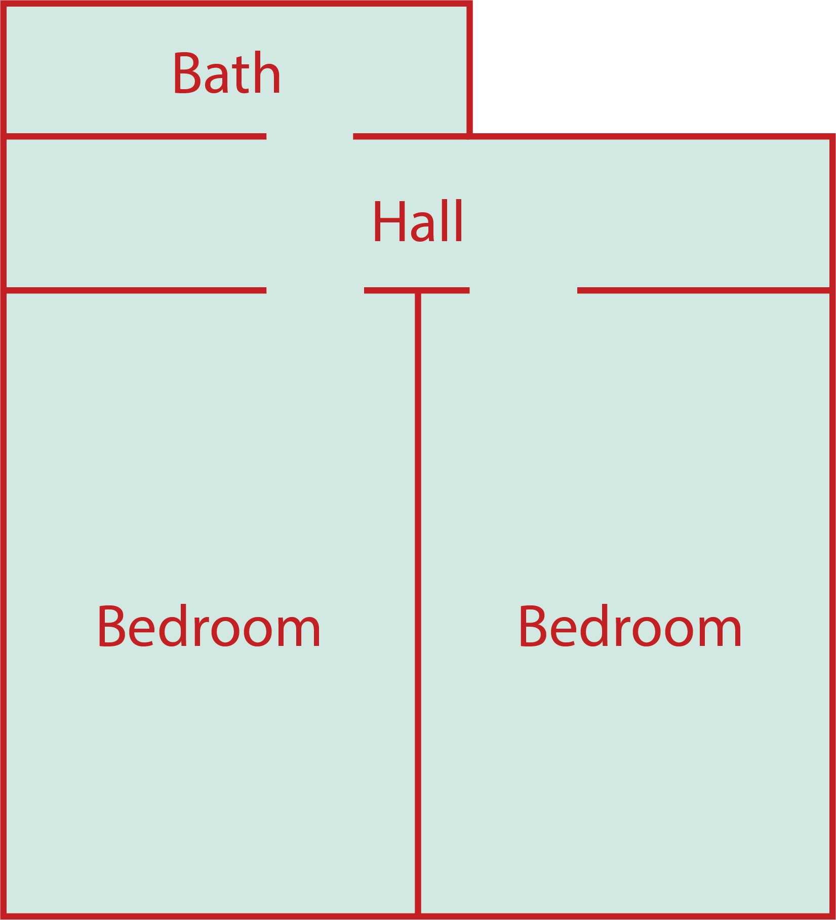 Suite Suite layout - floor plan showing layout with two bedrooms and shared bathroom