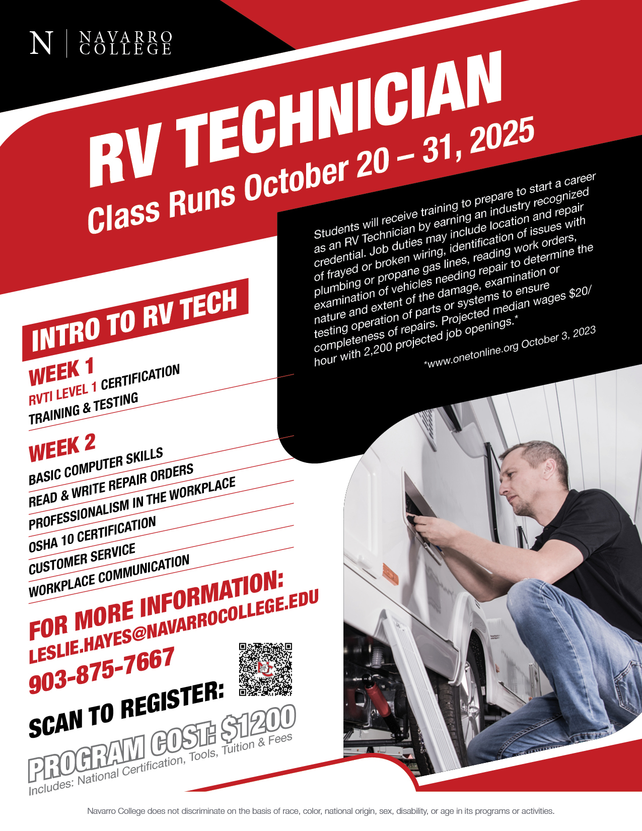 RV Technician Mechanic working on camper van