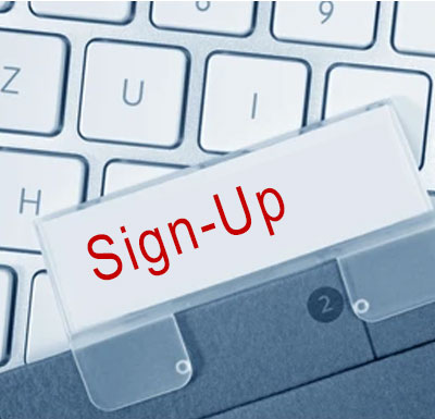 Register as a Bidder keyboard with Sign-Up file divider tab