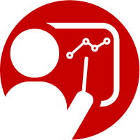 icon - person with business chart