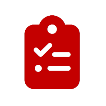 red clipboard icon