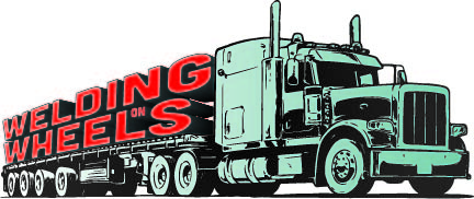 焊接 on Wheels 焊接 on Wheels logo which is a 18-wheeler